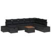 vidaXL Garden Sofa Set 9 pcs Black Poly rattan