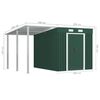 vidaXL Garden Shed with Extended Roof Green 346x236x181 cm Steel