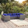 vidaXL 6 Piece Garden Lounge Set with Cushions Poly Rattan Grey