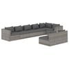 vidaXL 8 Piece Garden Lounge Set with Cushions Grey Poly Rattan