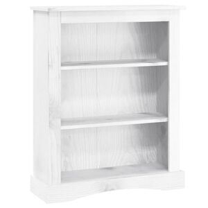vidaXL 3-Tier Bookcase Mexican Pine Corona Range White 81x29x100 cm