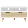vidaXL TV Cabinet White and Sonoma Oak 90x40x48.5 cm Engineered Wood