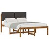 vidaXL Bed Frame with Upholstered Headboard Natural and Dark Grey