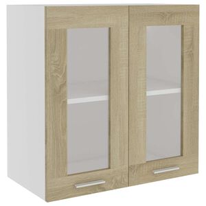 vidaXL Hanging Glass Cabinet "Lyon" Sonoma Oak 60x31x60 cm