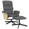 vidaXL Massage Recliner Chair with Footstool Dark Grey Fabric
