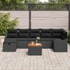 vidaXL Garden Sofa Set with Cushion 8 pcs Black Poly Rattan
