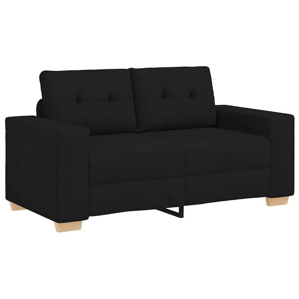 vidaXL Loveseat Sofa Black 160x77x82 cm Fabric