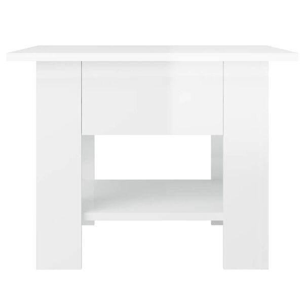 vidaXL Coffee Table High Gloss White 55x55x42 cm Engineered Wood