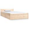 vidaXL Bed Frame | Light Brown | Solid Pine wood, Plywood | Single | Bed Frame