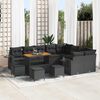 vidaXL Garden Sofa Set Height-Adjustable 13 pcs Black Poly Rattan