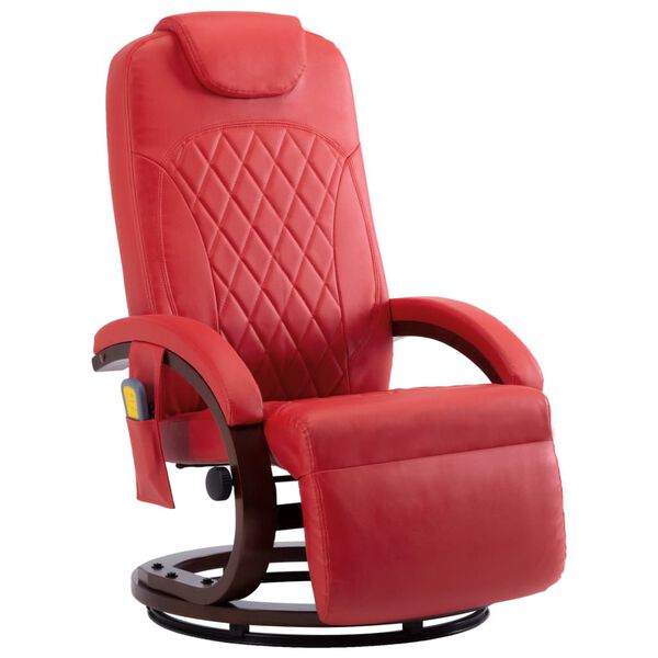 vidaXL TV Massage Recliner Red Faux Leather