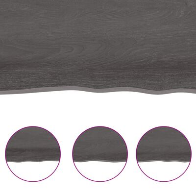 vidaXL Table Top Dark Brown 100x50x(2-4) cm Treated Solid Wood Live Edge