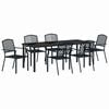 vidaXL Garden Dining Set 7 pcs Anthracite Powder-Coated Steel