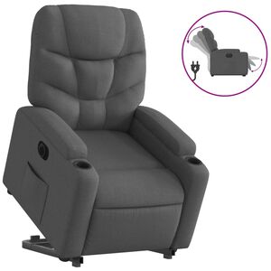 vidaXL Electric Stand up Recliner Chair Dark Grey Fabric