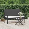 vidaXL Garden Bench with Cushion Black 105 cm Poly Rattan