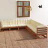 vidaXL 7 Piece Garden Lounge Set with Cushions Solid Pinewood