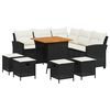 vidaXL 6 Piece Garden Sofa Set with Cushions L-shaped Black