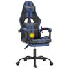 vidaXL Swivel Gaming Chair with Footrest Black&Blue Faux Leather