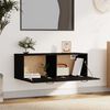 vidaXL Wall Cabinet Black 100x36.5x35 cm Engineered Wood