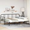 vidaXL Daybed with Trundle without Mattress Black 92x187 cm Single Metal