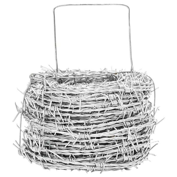 vidaXL Barbed Wire Silver 100 m Hot-dip Galvanised Steel