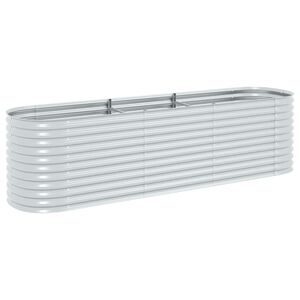 vidaXL Garden Raised Bed | Silver | Galvanised Steel | 320 x 80 x 81 cm