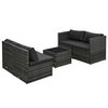 vidaXL 5 Piece Garden Lounge Set with Cushions Poly Rattan Grey