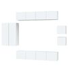 vidaXL 8 Piece TV Cabinet Set White Engineered Wood