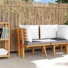 vidaXL Garden Corner Sofa with Cushions Solid Acacia Wood