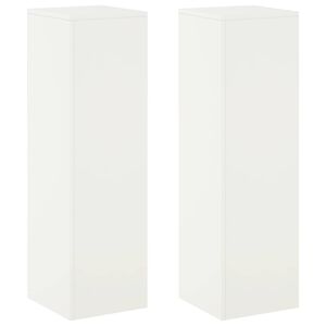 vidaXL Plant Stand 2 pcs White 30 x 30 x 100 cm Steel