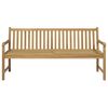 vidaXL Garden Bench with Grey Cushion 175 cm Solid Teak Wood