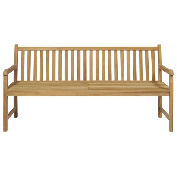 vidaXL Garden Bench with Grey Cushion 175 cm Solid Teak Wood