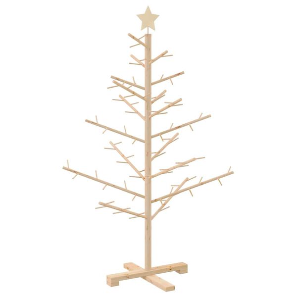 vidaXL Wooden Christmas Tree with Stand Natural 125 cm Solid pine wood