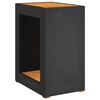 vidaXL Garden Side Table with Wooden Top Black 60x40x75 cm Poly Rattan