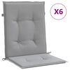 vidaXL Garden Lowback Chair Cushions 6 pcs Grey Oxford Fabric