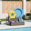 vidaXL Poolside Float Storage Grey 110x100x57 cm Poly Rattan