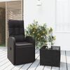 vidaXL 2 Piece Garden Lounge Set Black Poly Rattan&Steel
