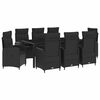 vidaXL Outdoor Dining Set 9 pcs Black Poly Rattan