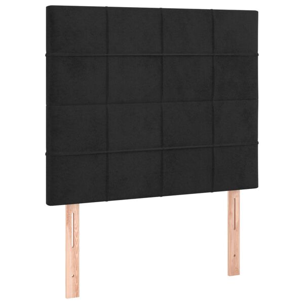 vidaXL Headboard Black 80x5x118/128 cm Velvet