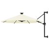 vidaXL Wall-mounted Garden Parasol with LEDs 300 cm Sand