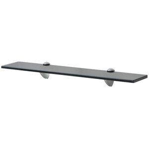 vidaXL Floating Shelf | Black | Tempered safety glass, Zinc alloy | 60x20 cm