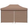 vidaXL Foldable Party Tent Pop-Up with 4 Sidewalls Brown
