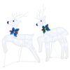 vidaXL LED Reindeers 7 pcs White Fabric