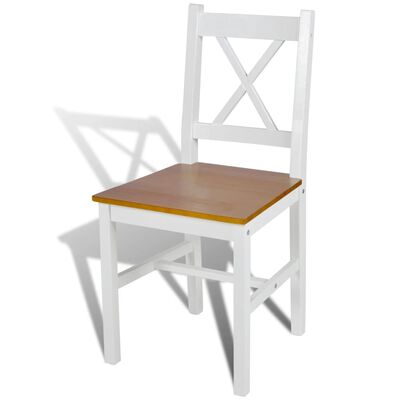 vidaXL Dining Chairs 2 pcs White Pinewood | vidaXL.com.au