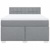 vidaXL Box Spring Bed with Mattress Dark Grey Queen Fabric