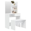vidaXL Dressing Table Set High Gloss White 74.5x40x141 cm