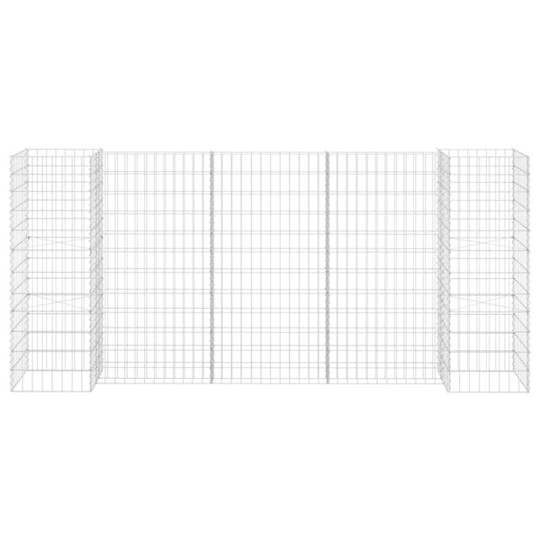 vidaXL H-Shaped Gabion Planter Steel Wire 260x40x120 cm