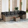 vidaXL Garden Sofa Set 8 pcs Grey Poly rattan