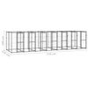vidaXL Outdoor Dog Kennel Steel 16.94 m²