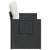 vidaXL Garden Sofa with Cushions 2-Seater Black Poly Rattan